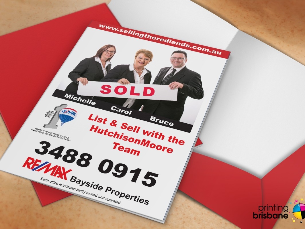 Professional corporate presentation folder for Remax by Printing Brisbane