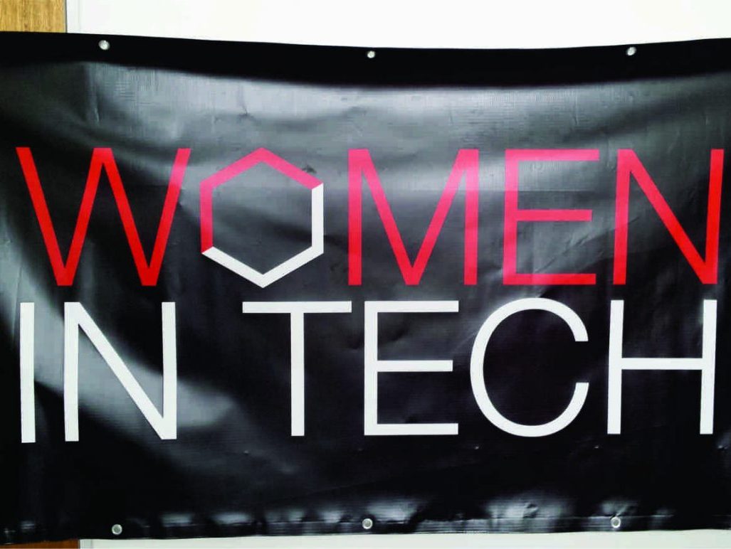 Professional vinyl banner (2m x 1m) by Printing Brisbane for Women In Tech