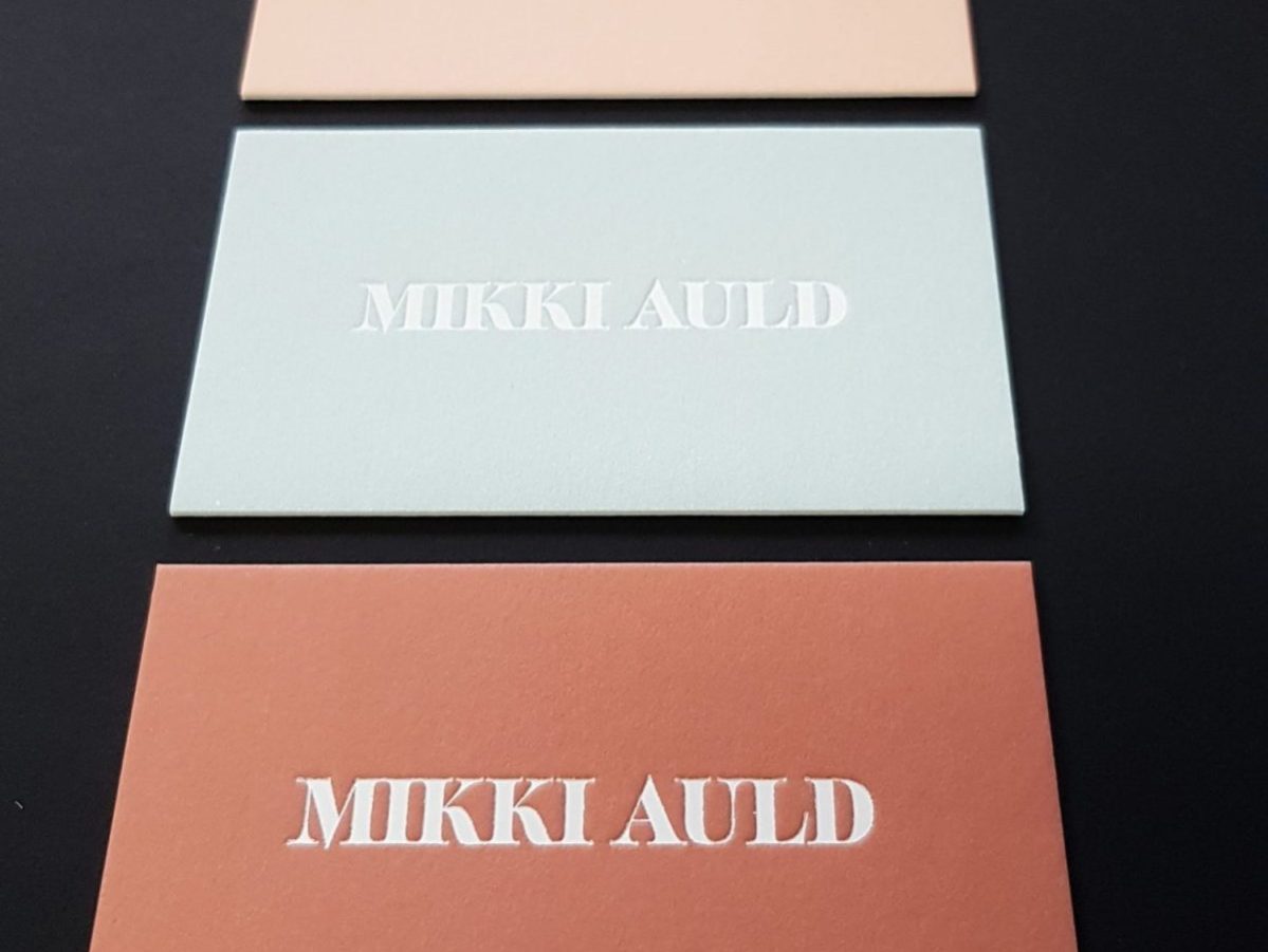 White foil on 570gsm letterpress board