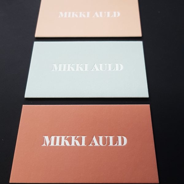 White foil on 570gsm letterpress board