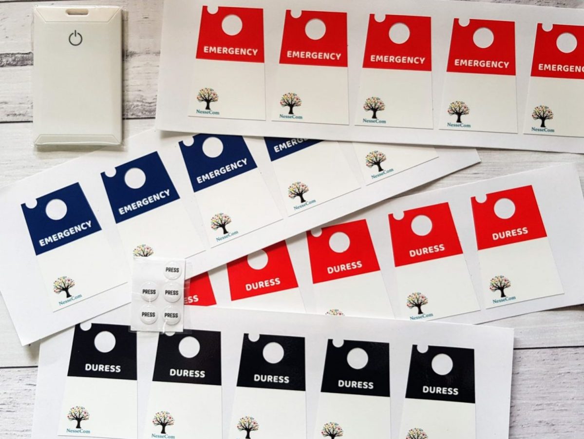 gloss stickers and press button for call system printing brisbane