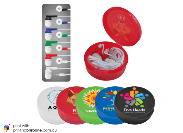 Promotional earphones earphone printing brisbane